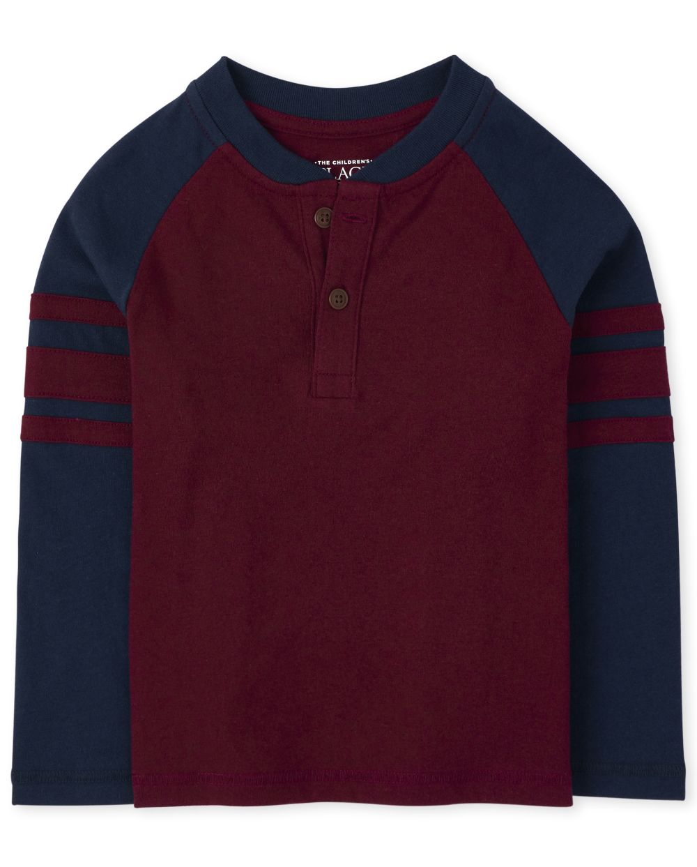 

s Toddler Boys Striped Arm Henley Top - Red - The Children's Place