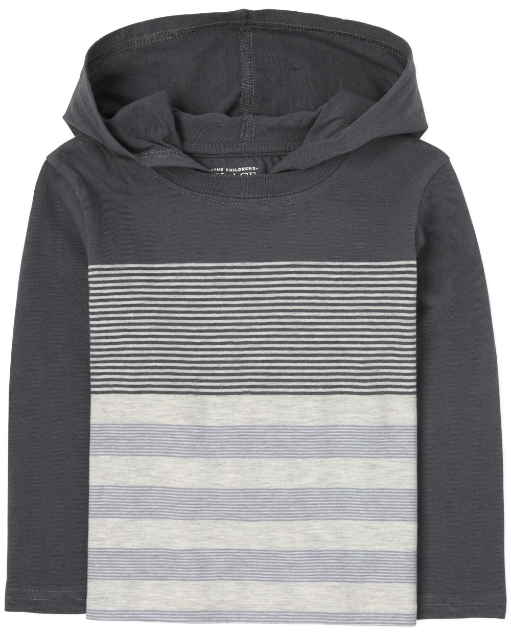

s Toddler Boys Striped Hoodie Top - Gray - The Children's Place