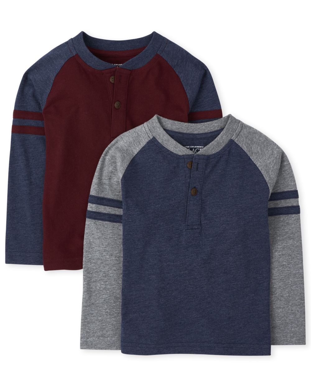 

s Toddler Boys Striped Arm Henley Top 2-Pack - Multi - The Children's Place