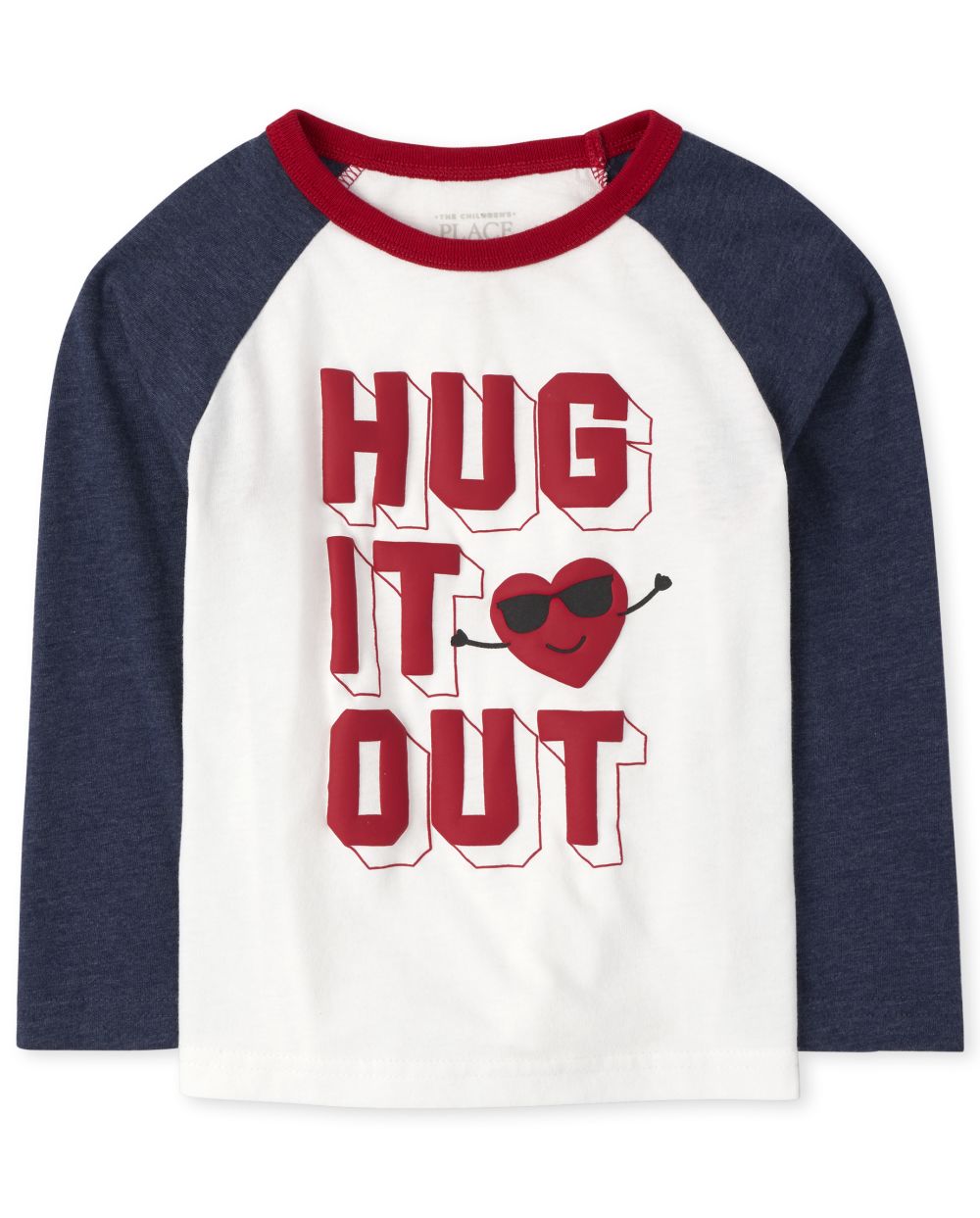 

s Toddler Boys Hug It Out Raglan Top - White - The Children's Place