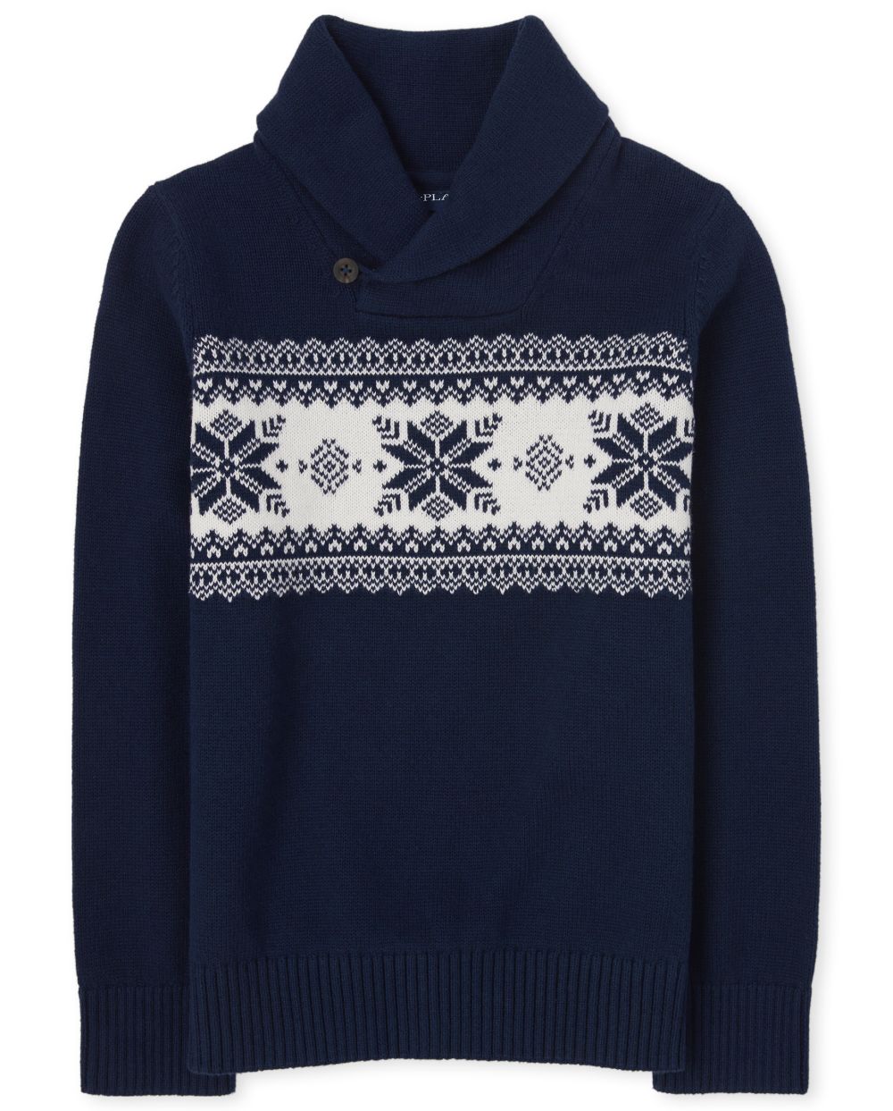 

Boys Boys Fairisle Shawl Neck Sweater - Blue - The Children's Place