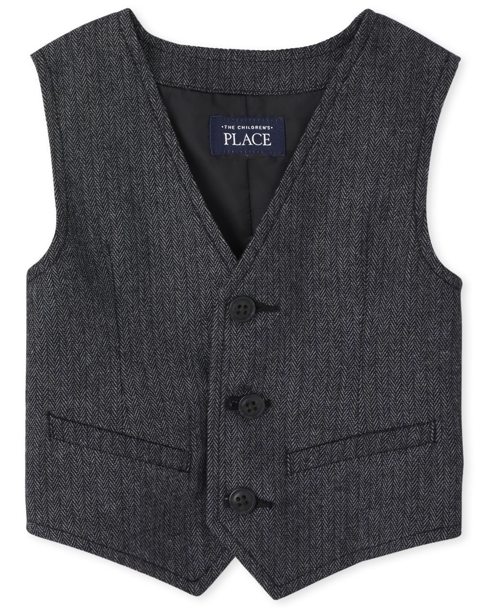 

s Toddler Boys Herringbone Dressy Vest - Black - The Children's Place