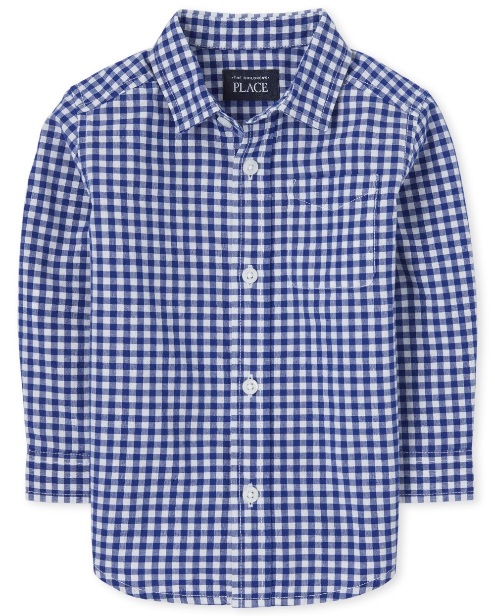

s Toddler Boys Gingham Poplin Button Down Shirt - Blue - The Children's Place