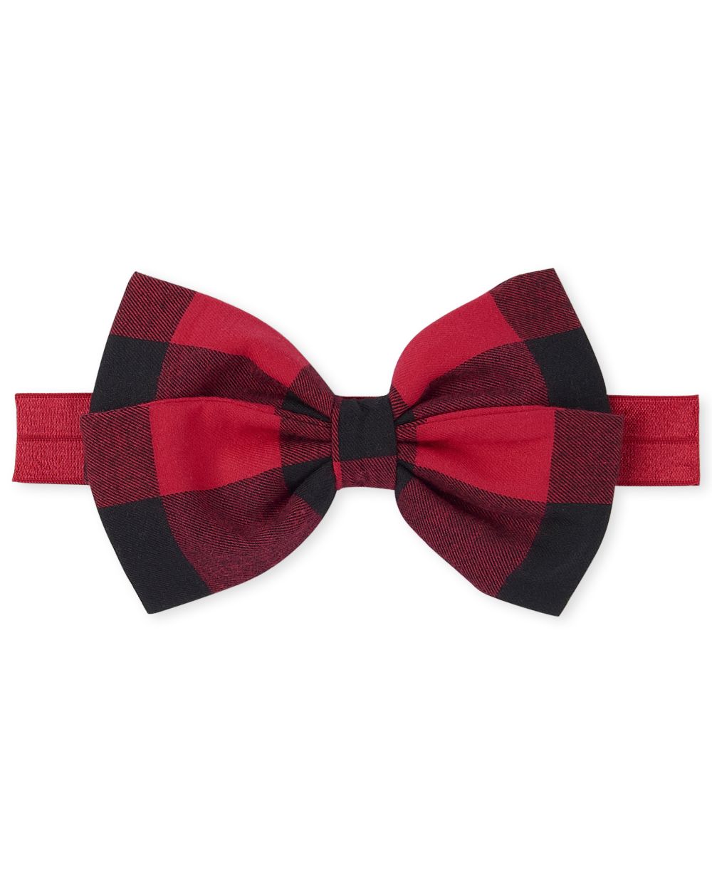 

Newborn Baby Buffalo Plaid Bow Headwrap - Red - The Children's Place