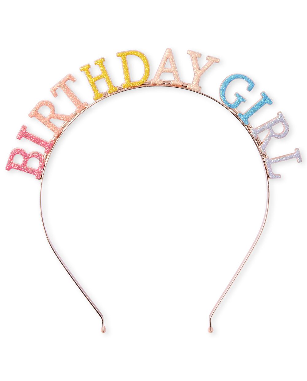 

Girls Glitter Birthday Metal Headband - Metallic - The Children's Place
