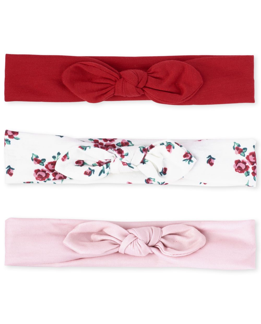 

Newborn Baby Floral Bow Headwrap 3-Pack - Red - The Children's Place
