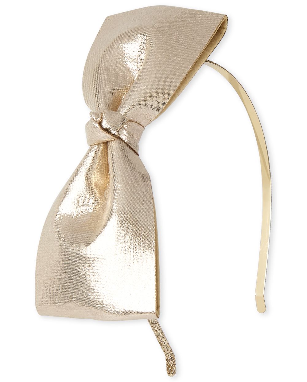 

Girls Shimmer Bow Metal Headband - Metallic - The Children's Place