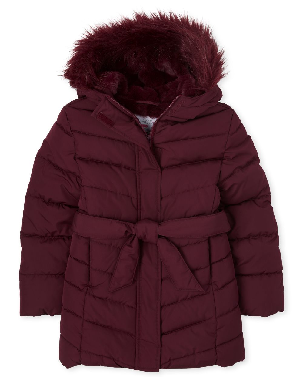 

Girls Long Puffer Jacket - Red - The Children's Place