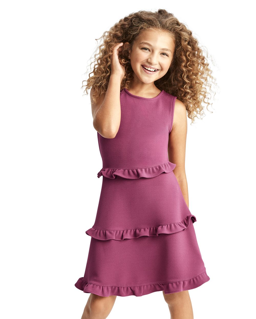 

Girls Ruffle Tiered Dress - Pink - The Children's Place