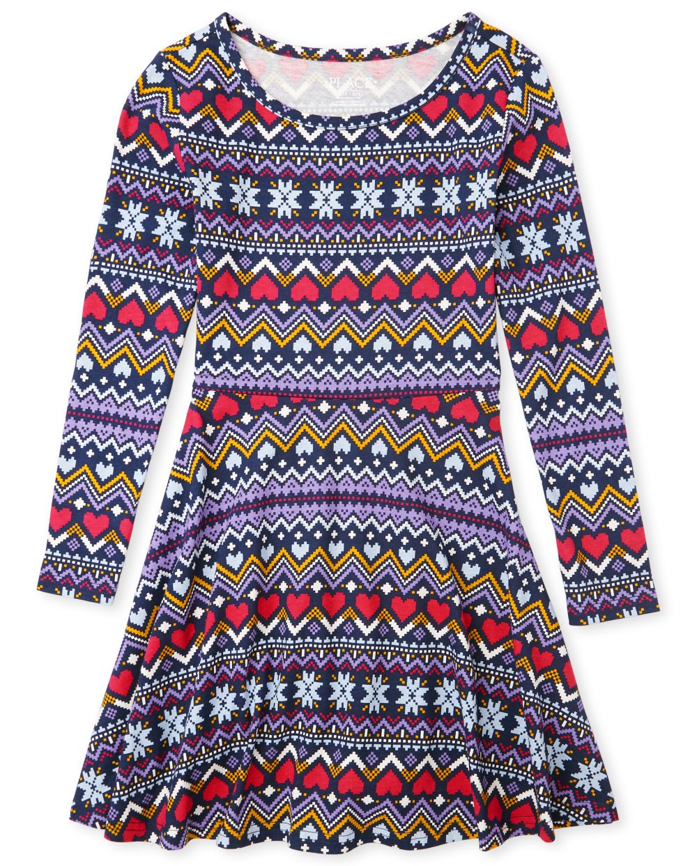 

Girls Winter Fairisle Skater Dress - Blue - The Children's Place