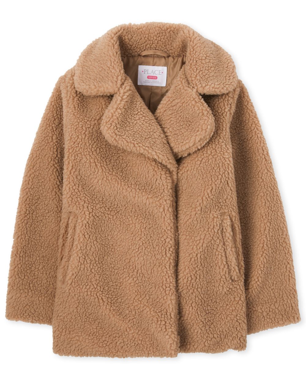 

Girls Long Teddy Coat - Brown - The Children's Place