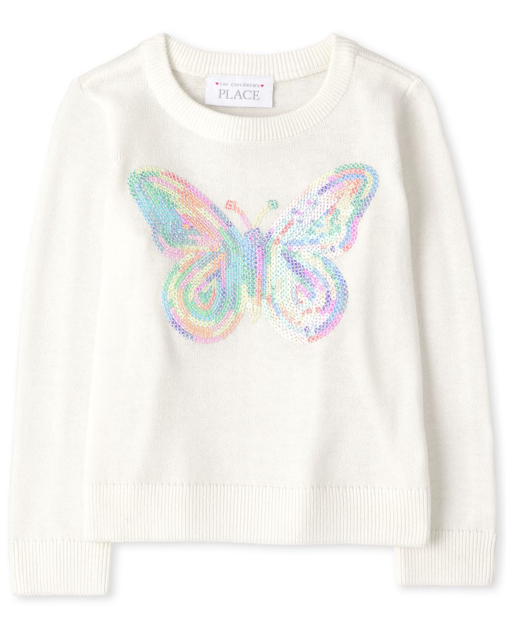 

s Baby And Toddler Glitter Sweater - White - The Children's Place