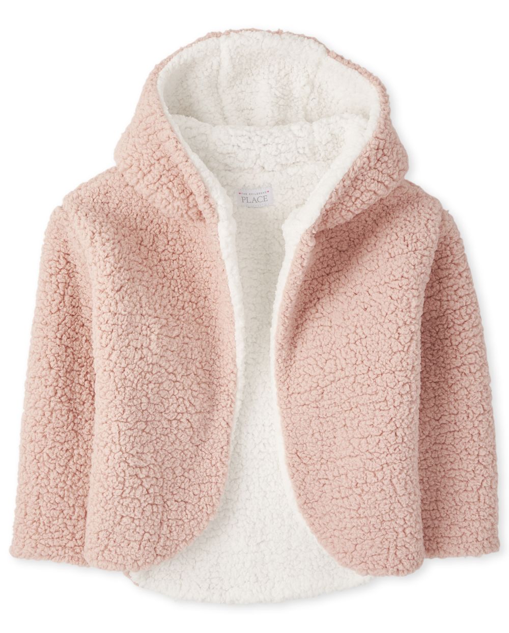 

Girls Reversible Sherpa Cardigan - Pink - The Children's Place
