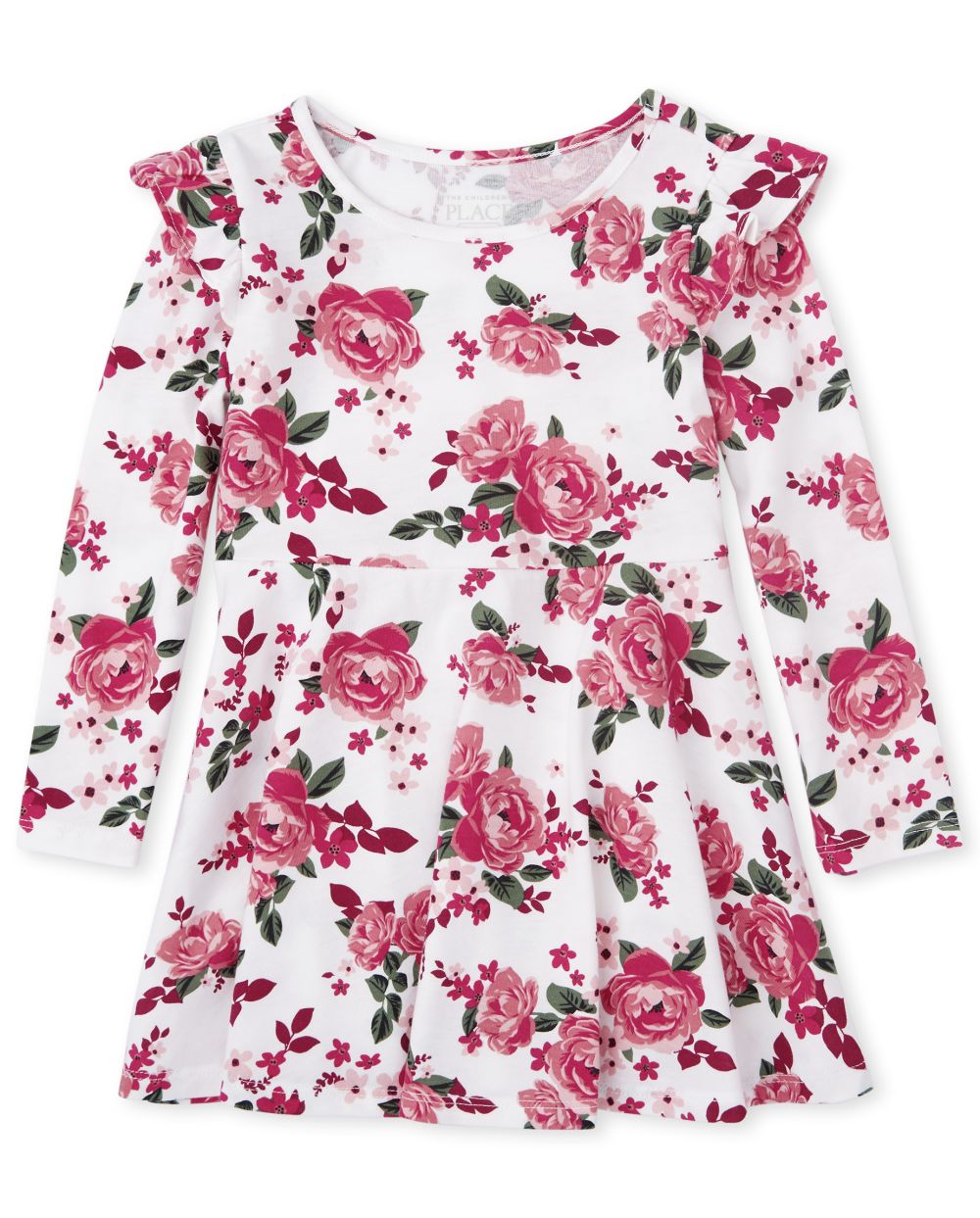 

s Baby And Toddler Floral Ruffle Skater Dress - White - The Children's Place