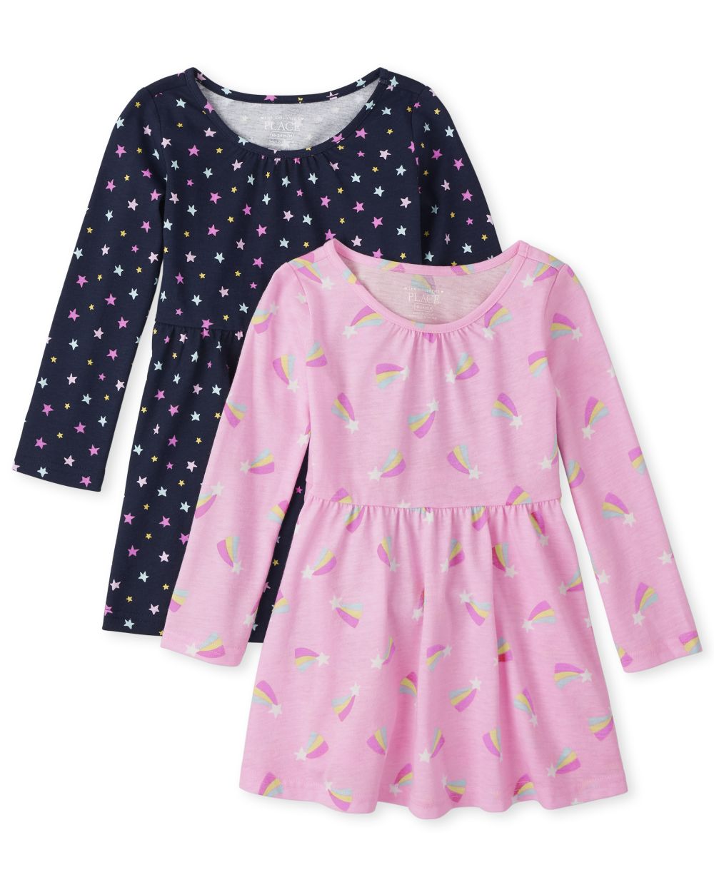 

s Toddler Rainbow Skater Dress 2-Pack - Pink - The Children's Place