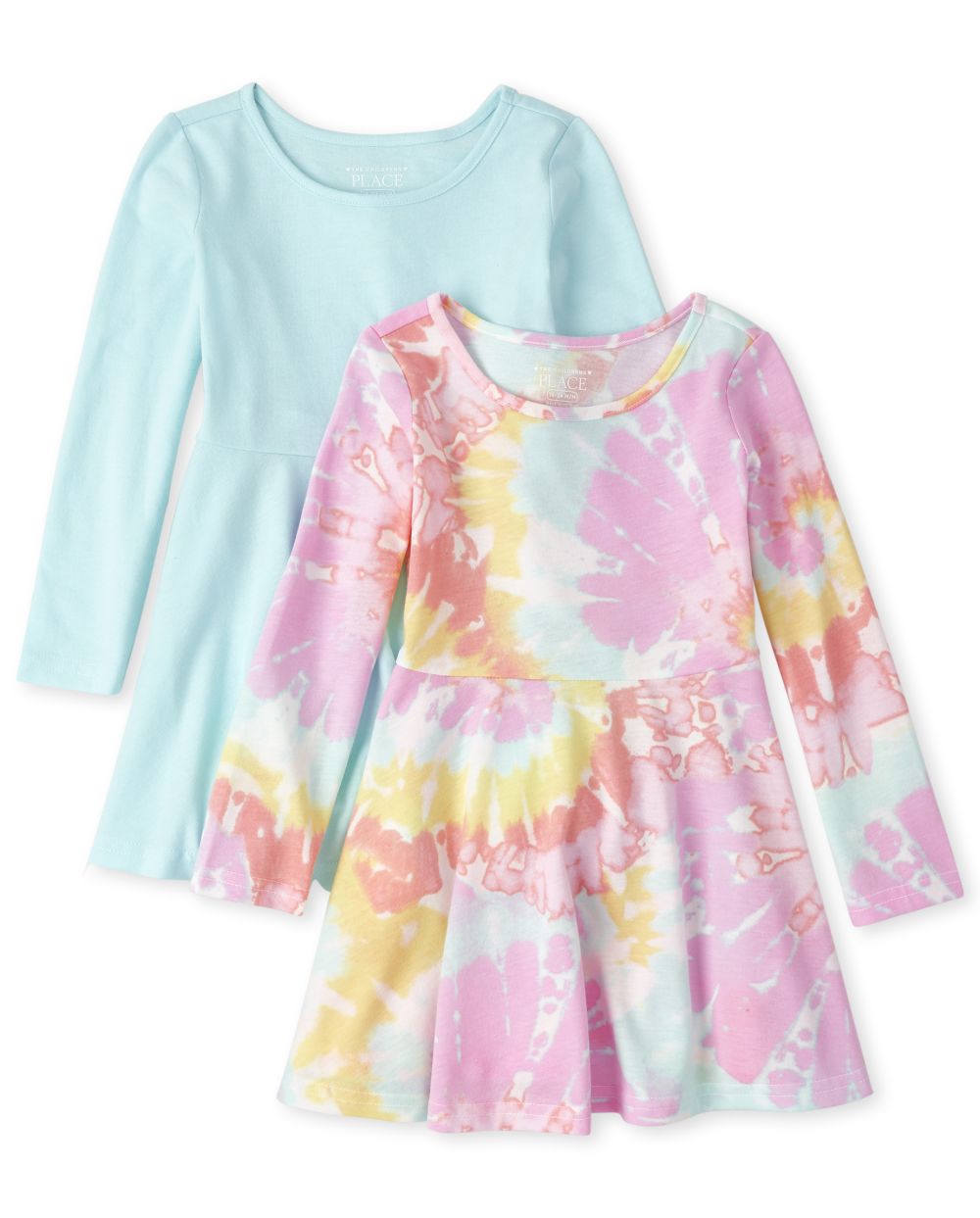 

s Toddler Tie Dye Skater Dress 2-Pack - White - The Children's Place