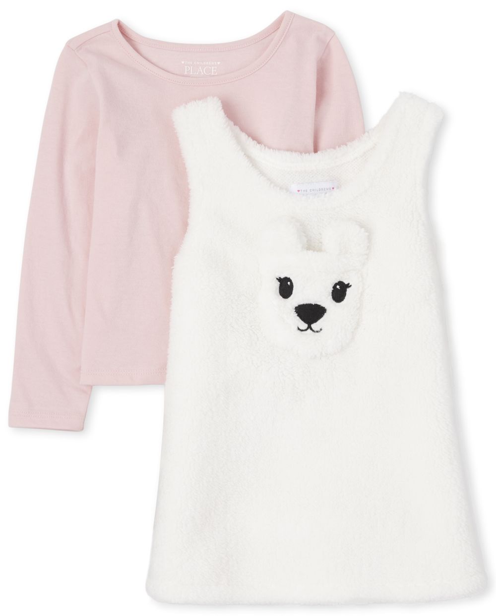 

s Toddler Bear Sherpa Skirtall Outfit Set - White - The Children's Place