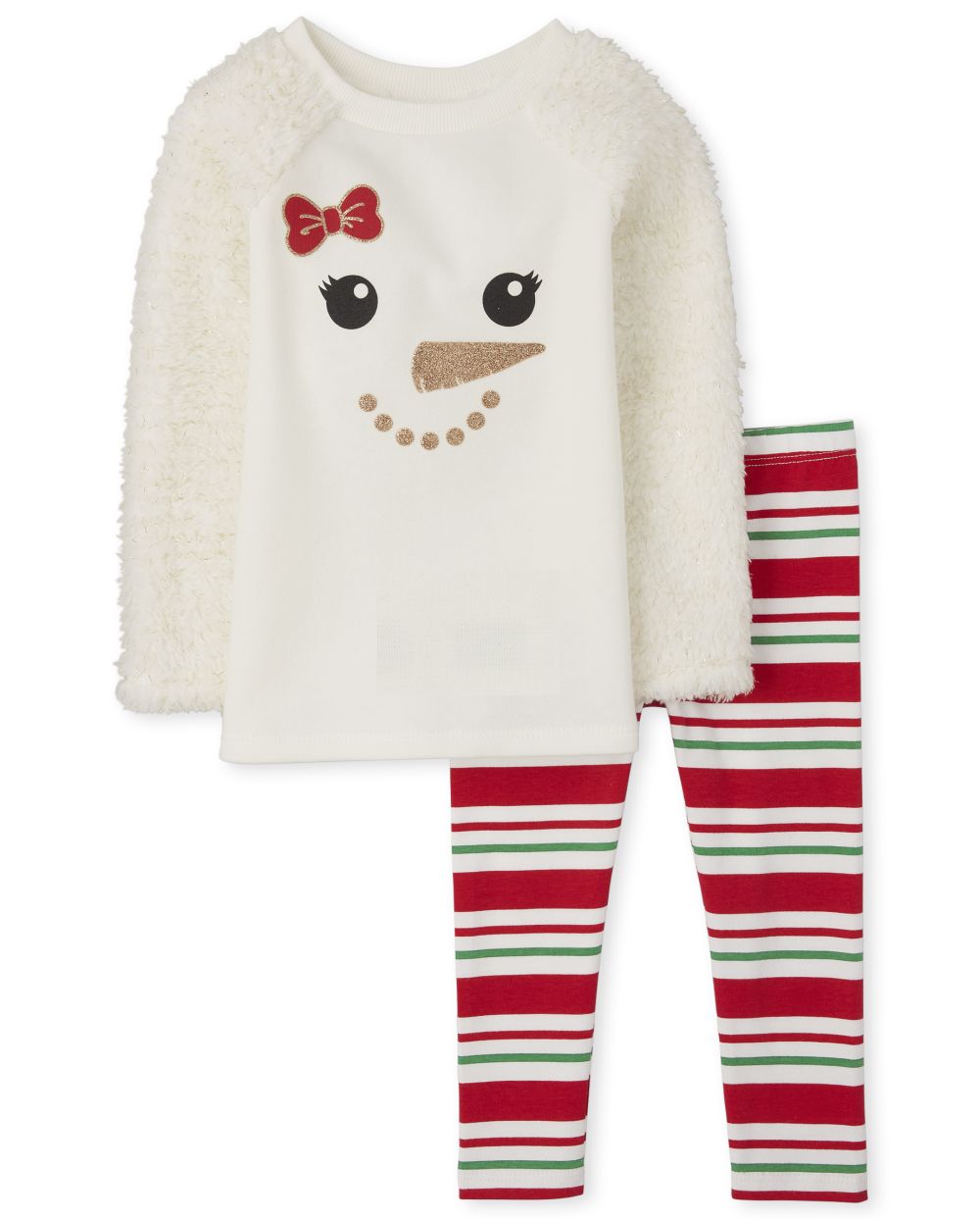 

Baby Girls Toddler Snowman Outfit Set - White - The Children's Place