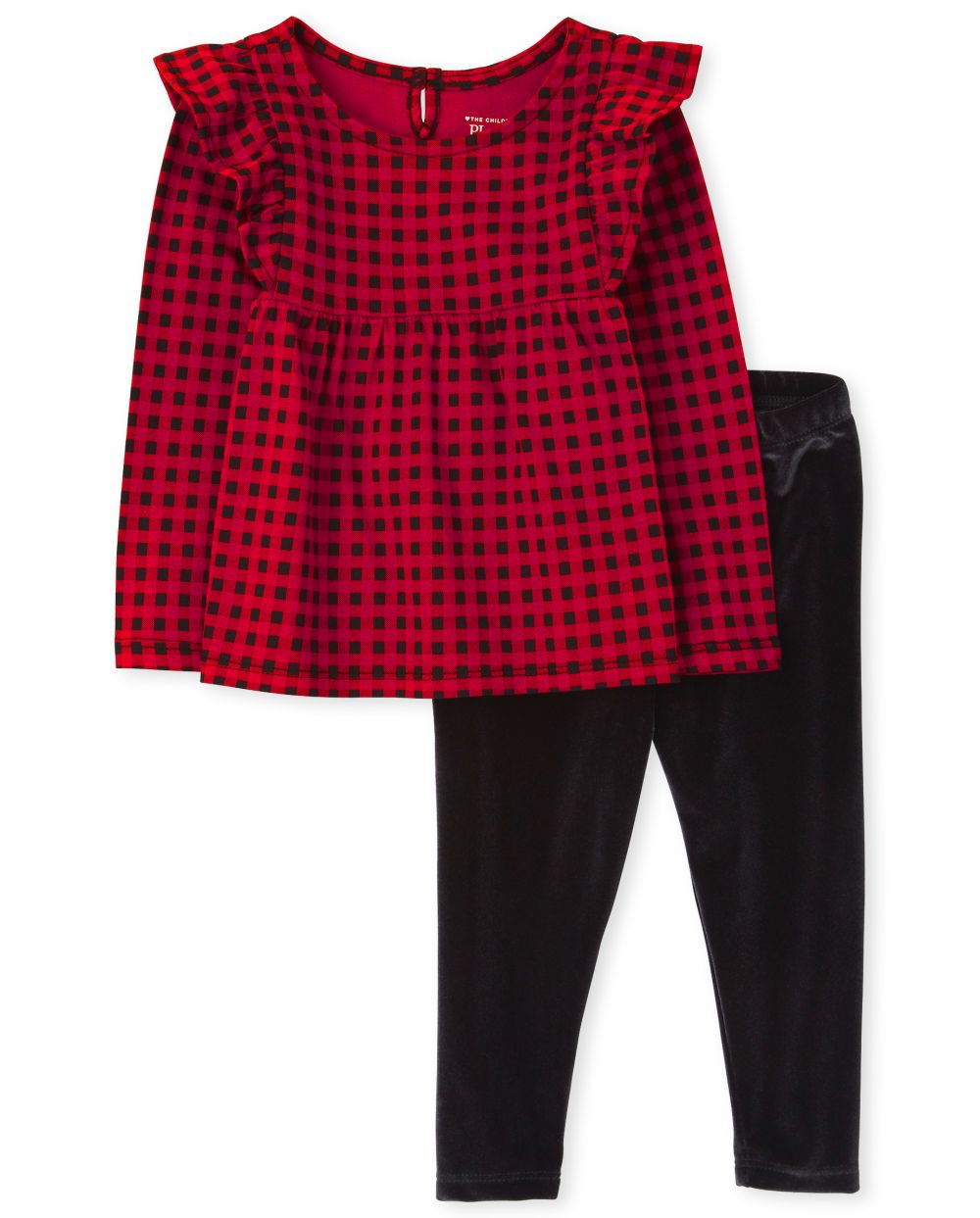 

s Toddler Buffalo Plaid Outfit Set - Black - The Children's Place