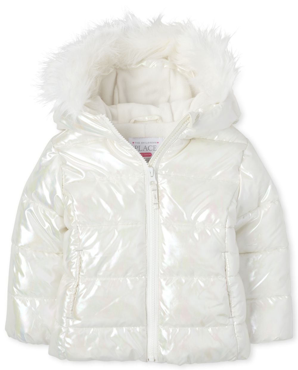 

s Toddler Foil Quilted Puffer Jacket - Metallic - The Children's Place