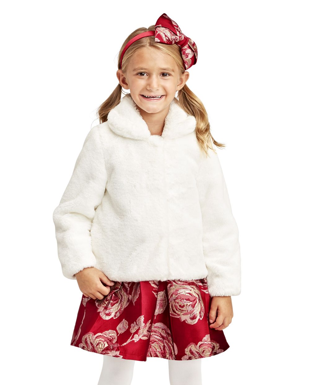 

s Toddler Faux Fur Coat - White - The Children's Place
