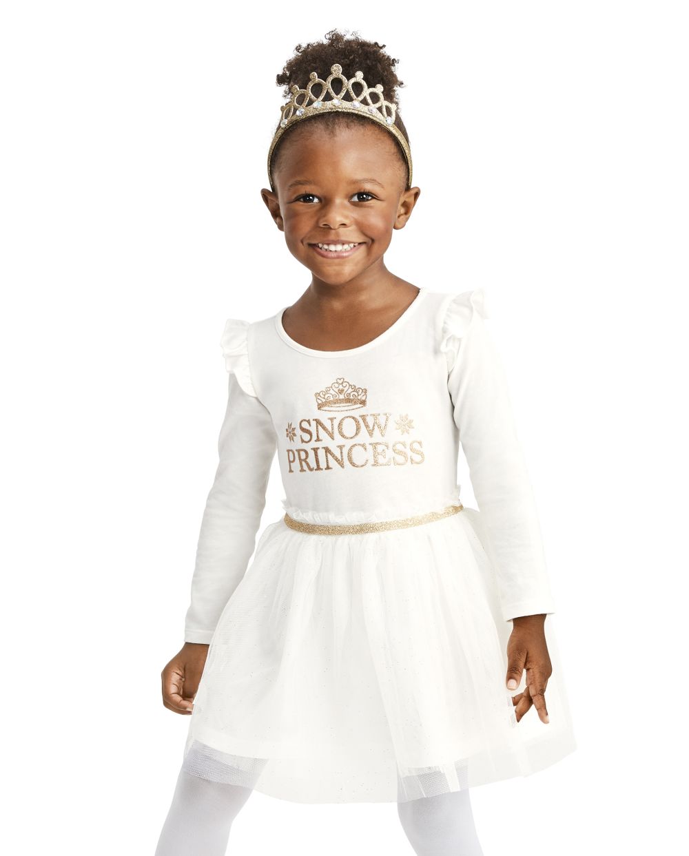 

s Toddler Glitter Snow Princess Tutu Dress - White - The Children's Place