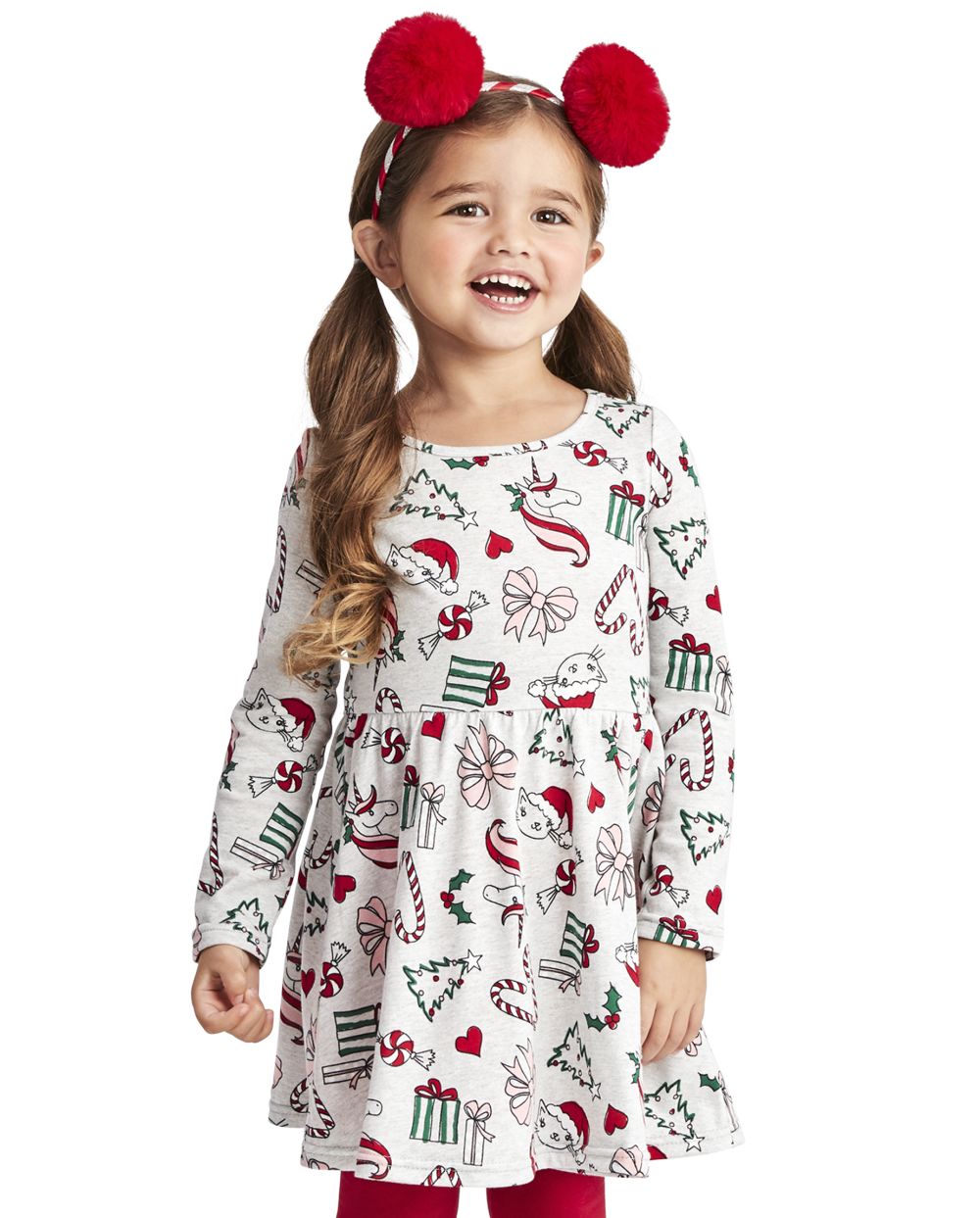 

s Baby And Toddler Christmas Skater Dress - Gray - The Children's Place