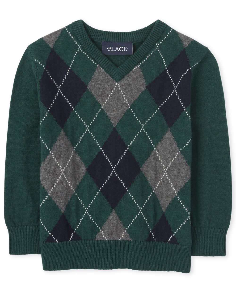 argyle v neck crop sweater