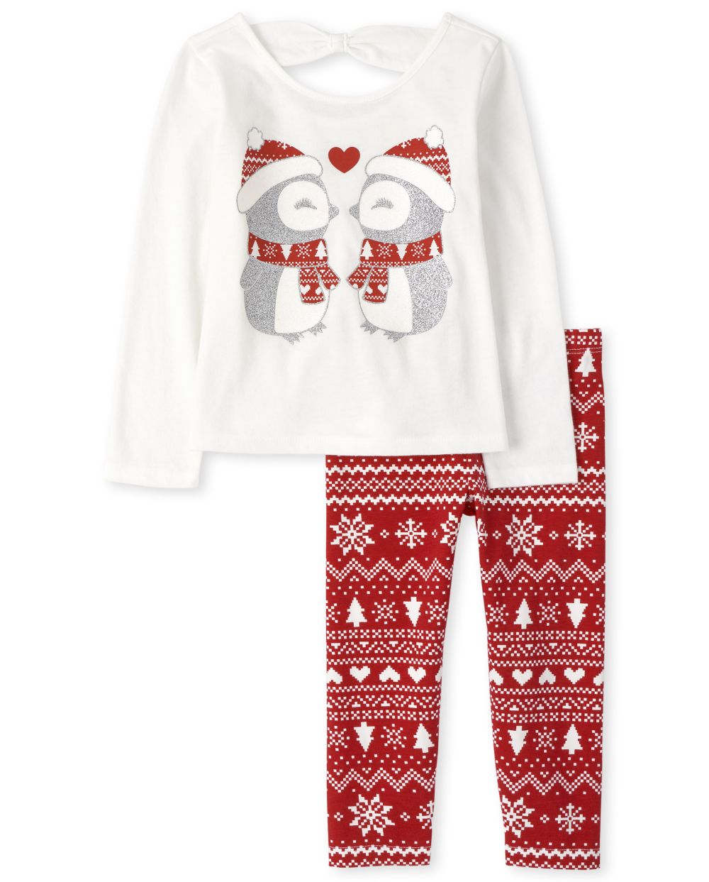 

Baby Girls Toddler Penguin Fairisle Outfit Set - Red - The Children's Place