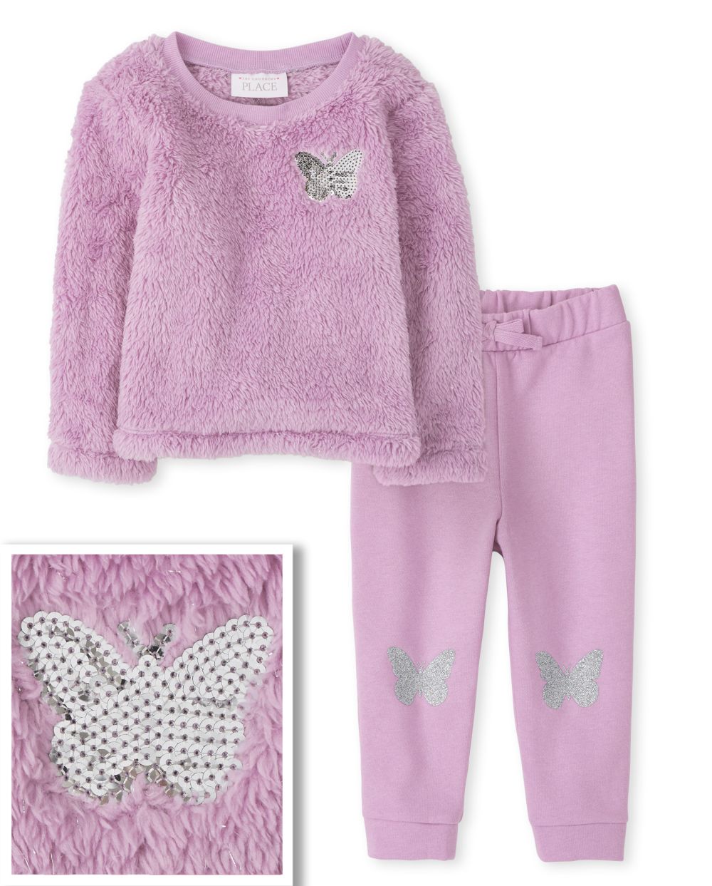 

Baby Girls Toddler Butterfly Outfit Set - Purple - The Children's Place