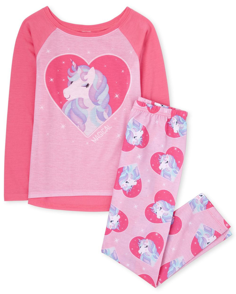 

Girls Unicorn Hearts Pajamas - Pink - The Children's Place