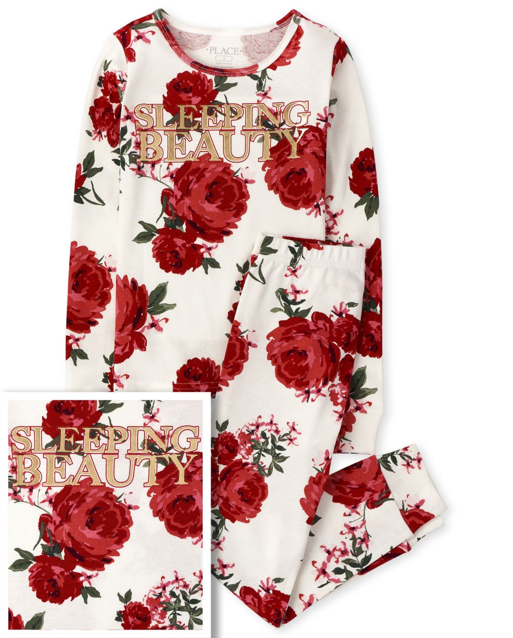 

s Mommy And Me Beauty Floral Matching Snug Fit Cotton Pajamas - Red - The Children's Place