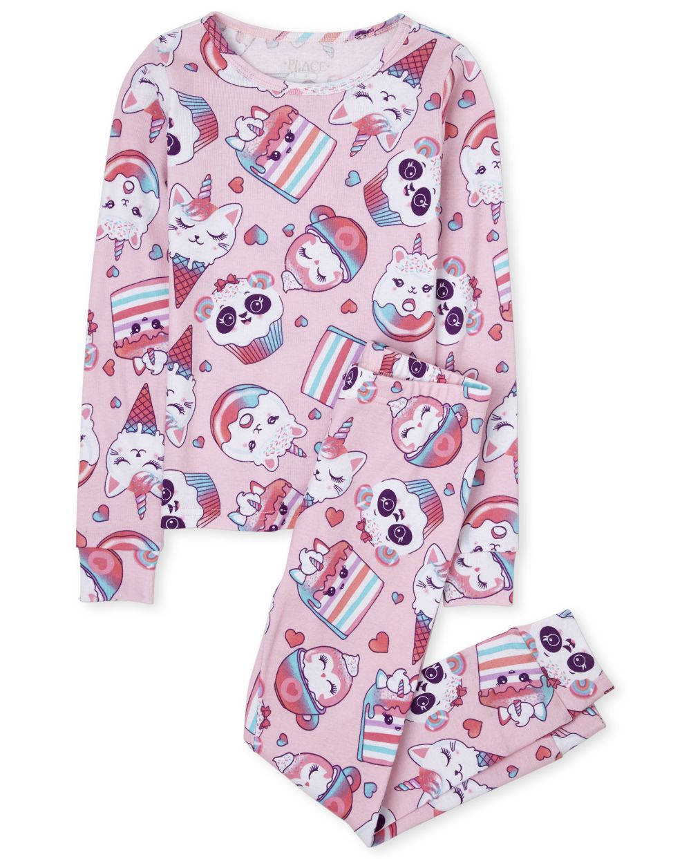 

Girls Squishies Snug Fit Cotton Pajamas - Pink - The Children's Place