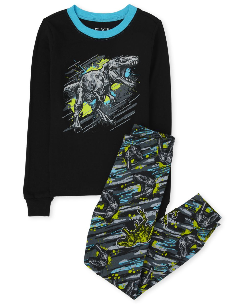 

s Boys Dino Snug Fit Cotton Pajamas - Black - The Children's Place