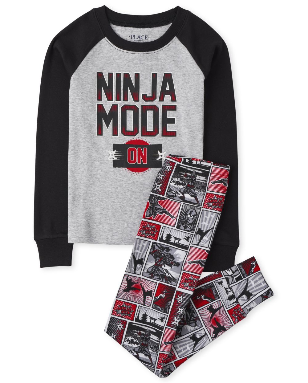 

Boys Boys Ninja Mode Snug Fit Cotton Pajamas - Red - The Children's Place