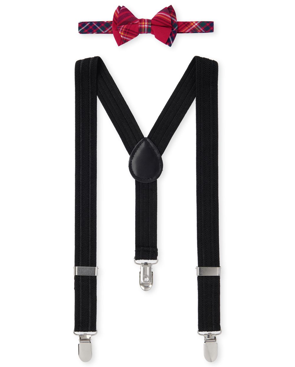 

s Toddler Boys Plaid Bow Tie And Suspenders Set - Red - The Children's Place