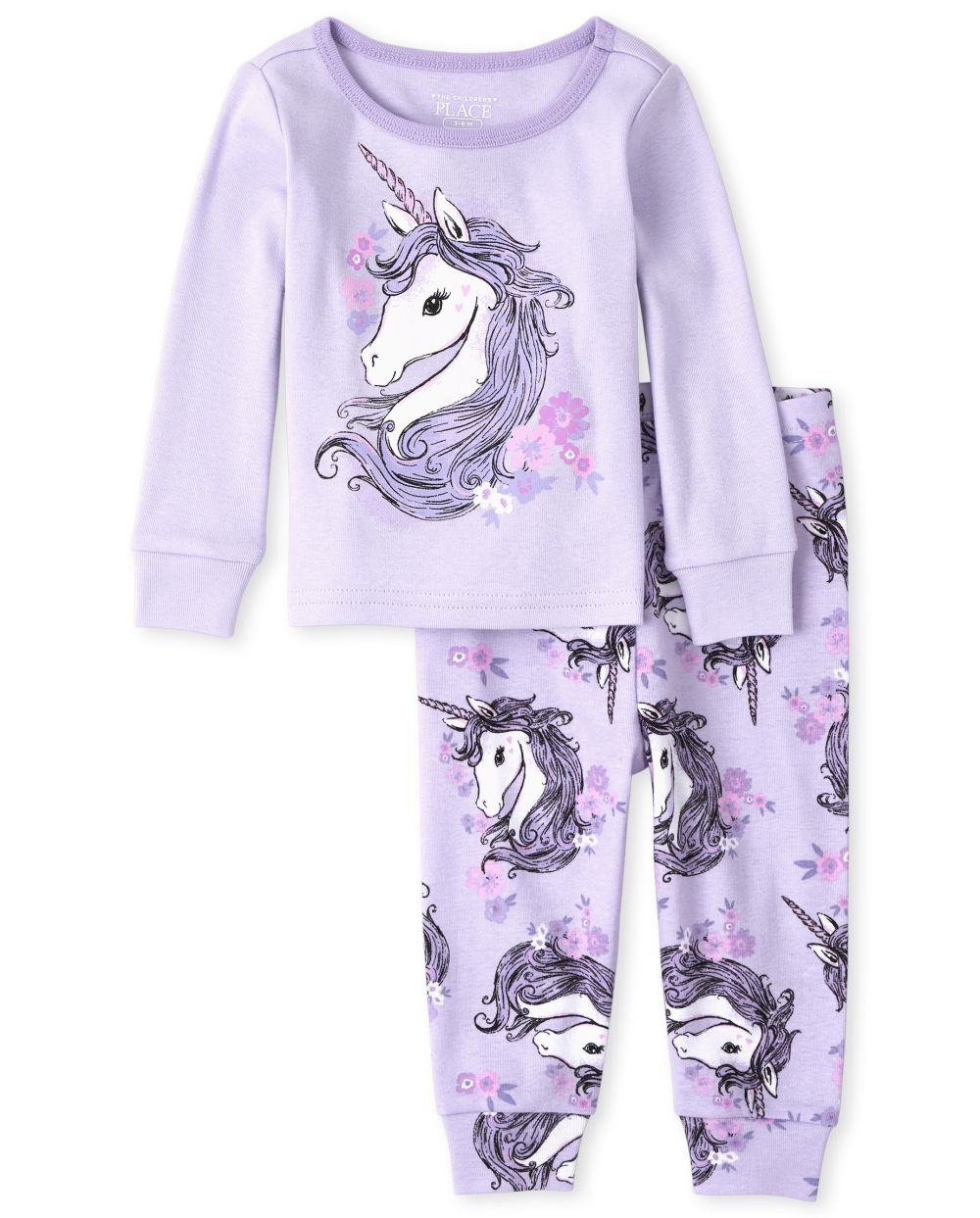 

s Baby And Toddler Unicorn Snug Fit Cotton Pajamas - Purple - The Children's Place