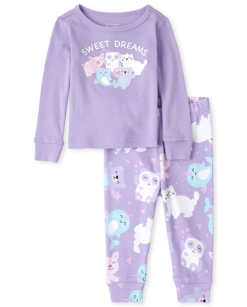 

s Baby And Toddler Glow Animals Snug Fit Cotton Pajamas - Purple - The Children's Place