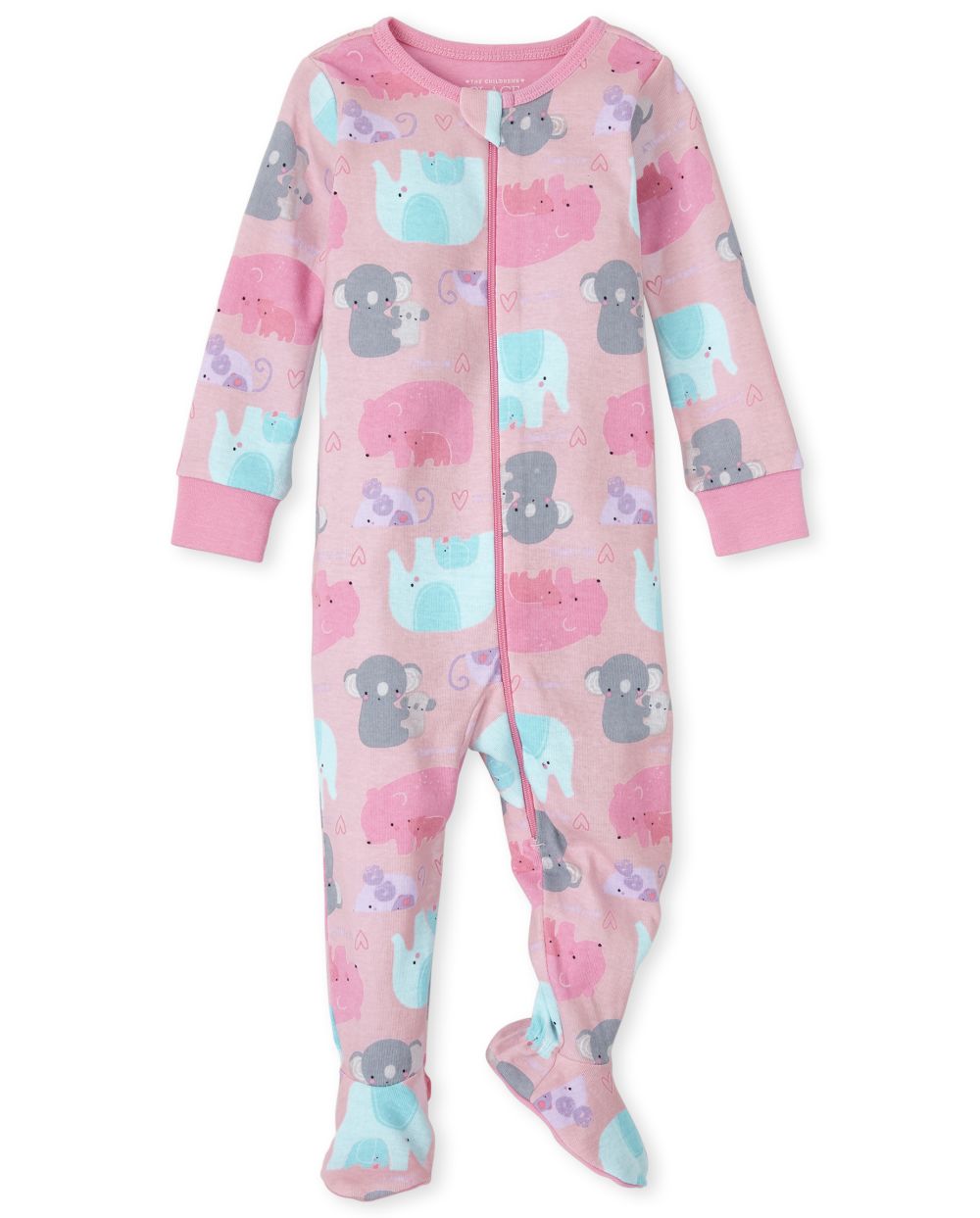 

s Baby And Toddler Elephant Snug Fit Cotton One Piece Pajamas - Pink - The Children's Place