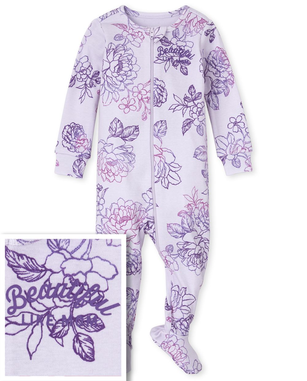 

s Baby And Toddler Mommy And Me Beautiful Matching Snug Fit Cotton One Piece Pajamas - Purple - The Children's Place