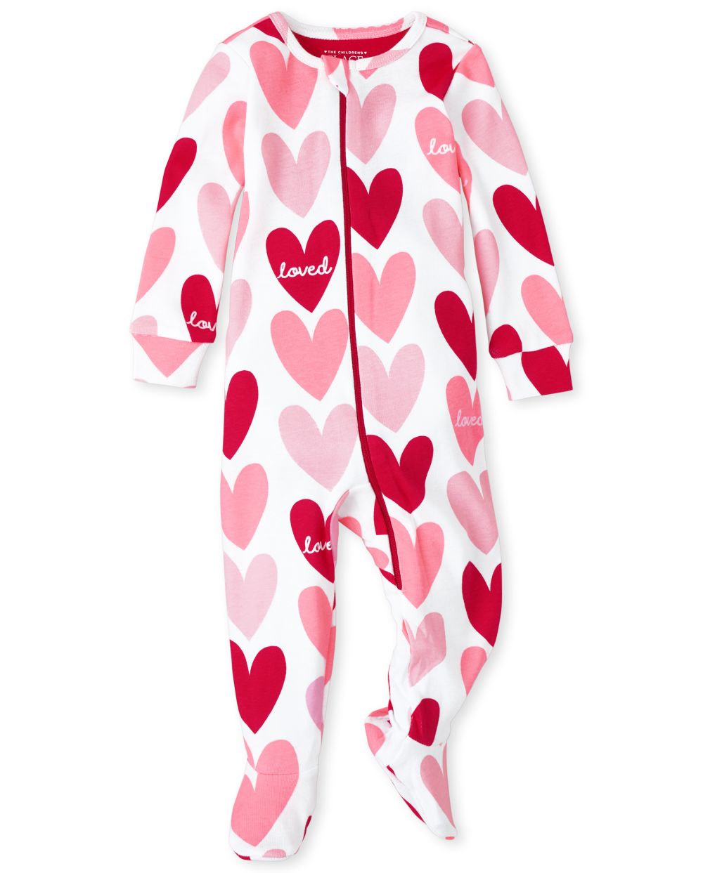 

s Baby And Toddler Hearts Snug Fit Cotton One Piece Pajamas - White - The Children's Place