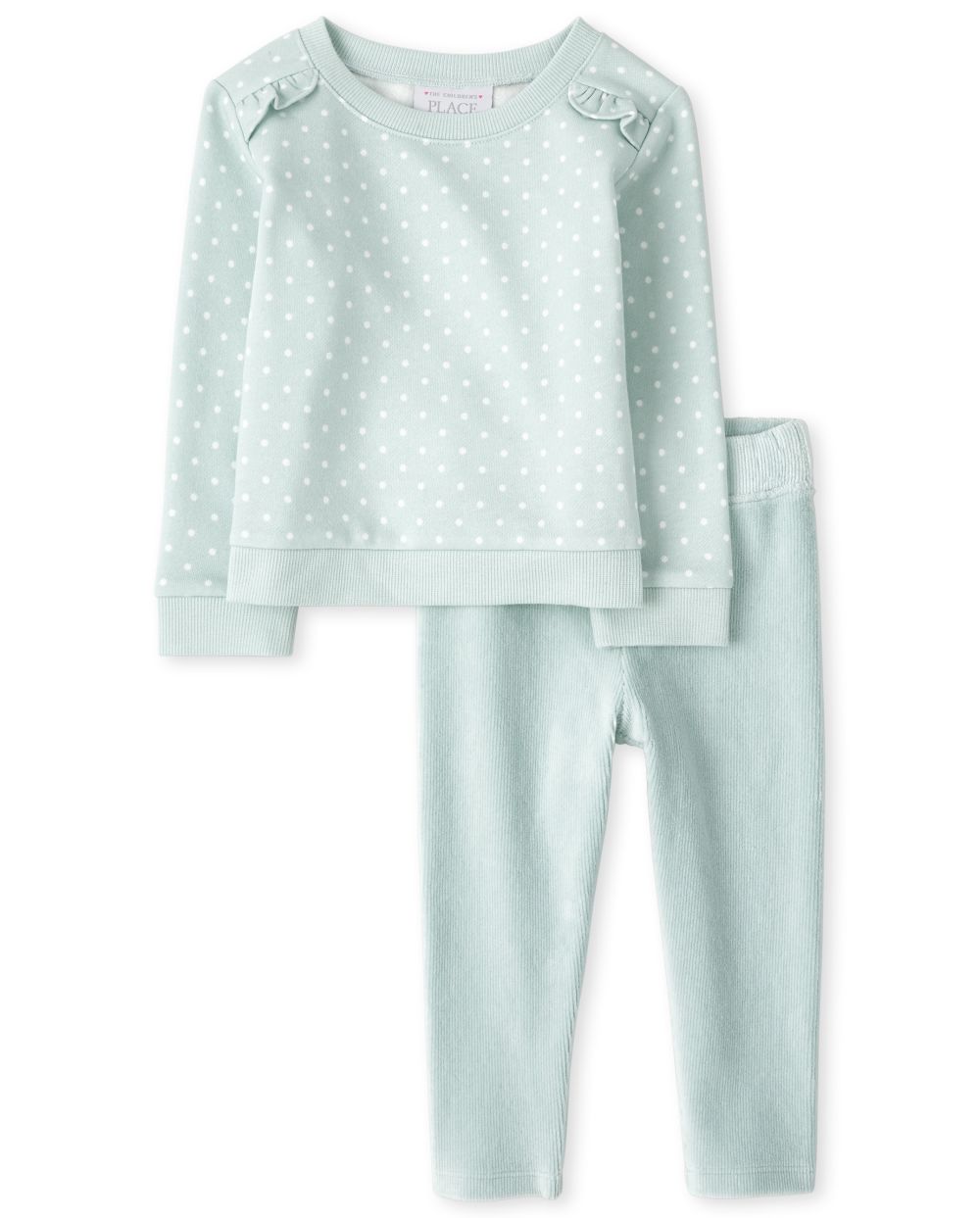 

Baby Girls Toddler Active Dot Outfit Set - Green - The Children's Place
