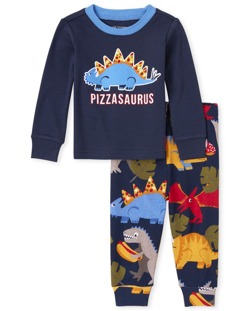 

s Baby And Toddler Boys Pizzasaurus Snug Fit Cotton Pajamas - Blue - The Children's Place