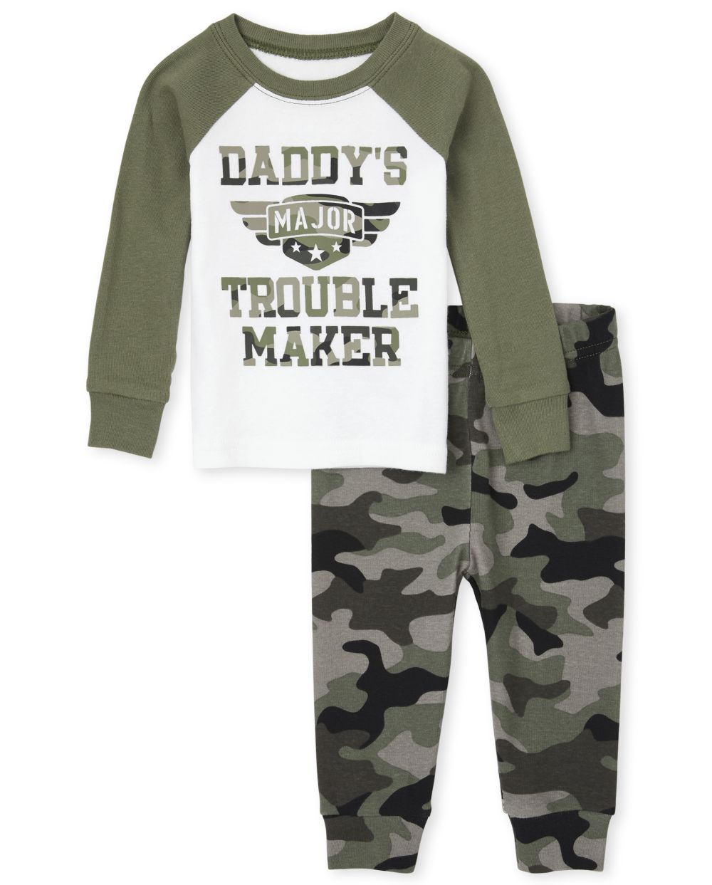 

s Baby And Toddler Boys Trouble Maker Snug Fit Cotton Pajamas - Green - The Children's Place