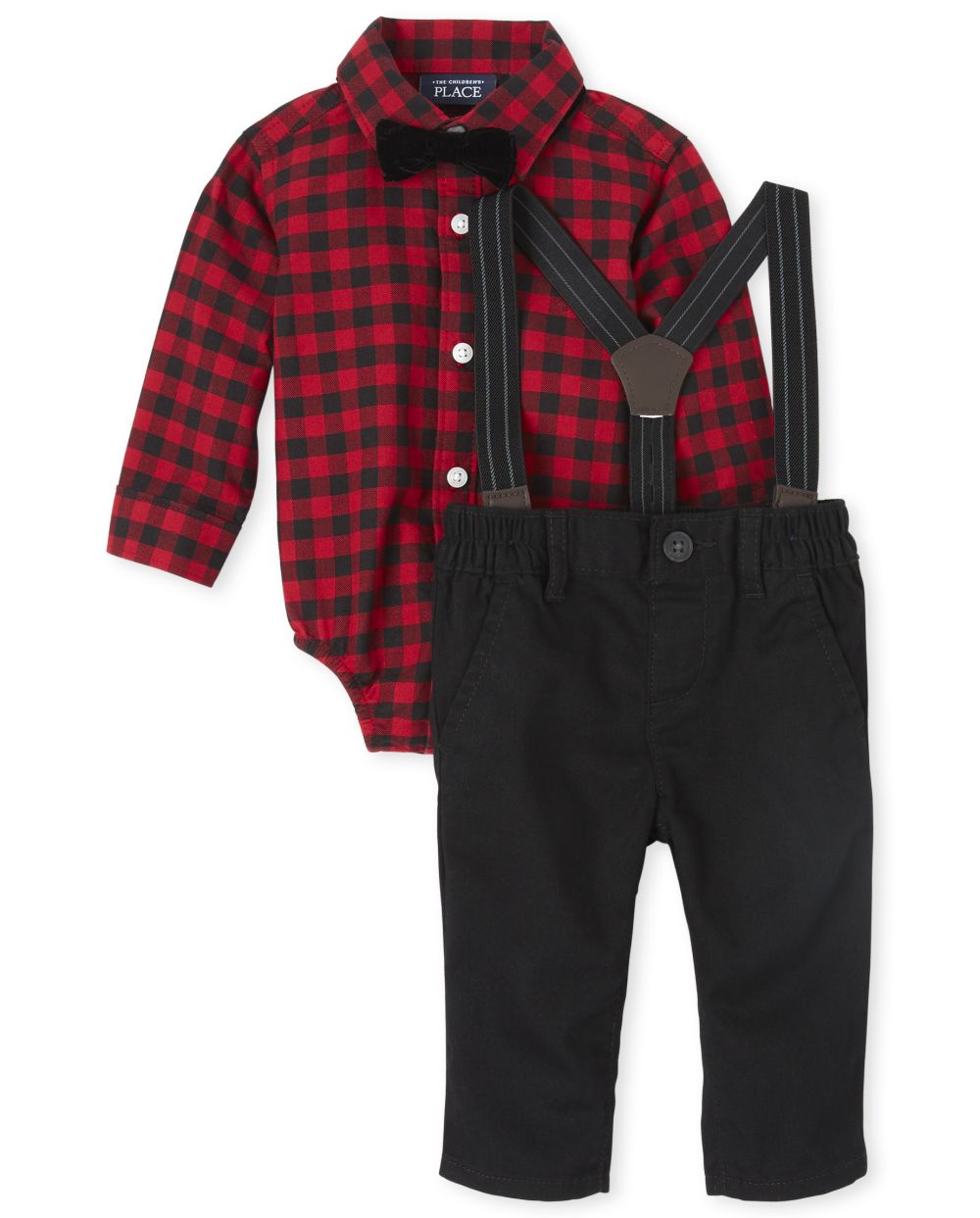 

s Baby Boys Matching Family Buffalo Plaid Oxford Outfit Set - Red - The Children's Place