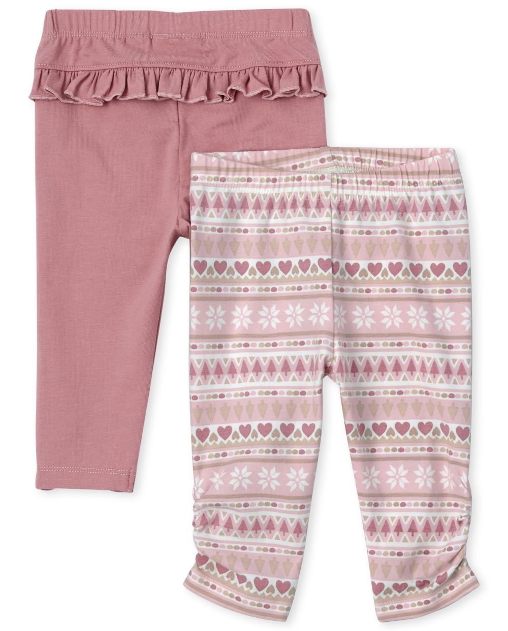 

Newborn Baby Fairisle Pants 2-Pack - Pink - The Children's Place