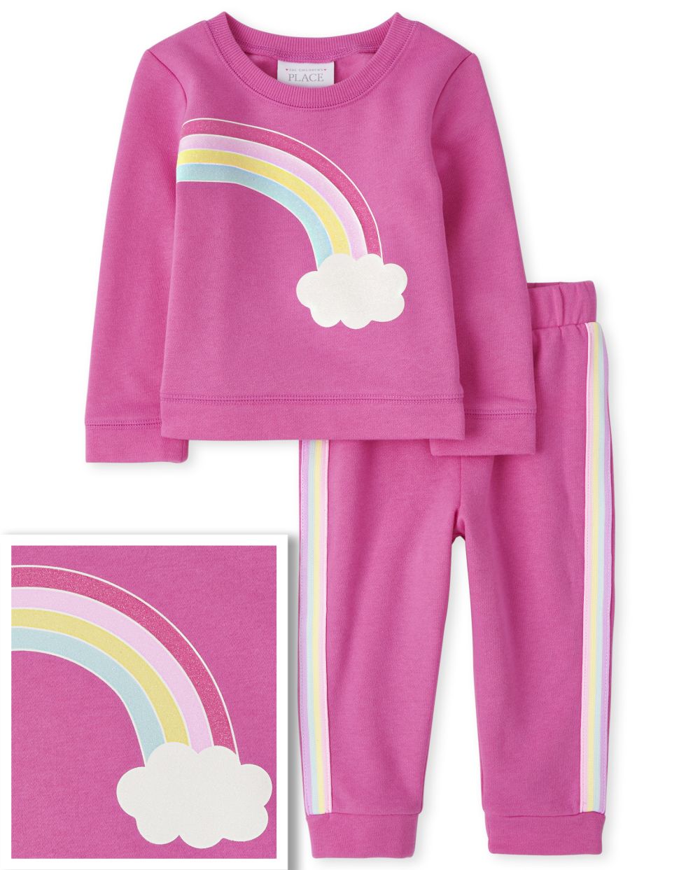 

Baby Girls Toddler Rainbow Outfit Set - Pink - The Children's Place