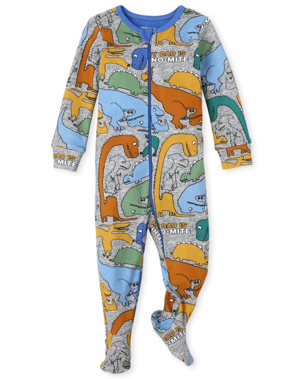 

s Baby And Toddler Boys Dino Snug Fit Cotton One Piece Pajamas - Gray - The Children's Place