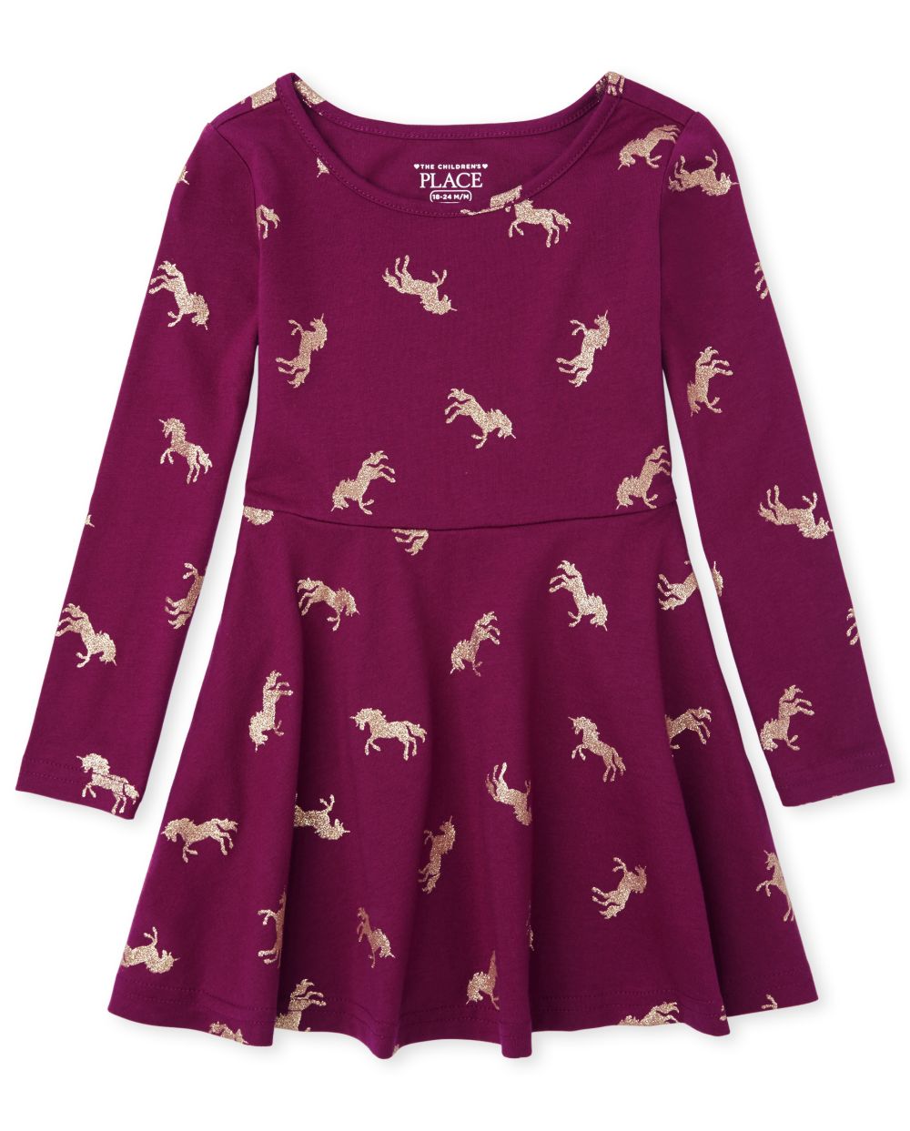 

s Baby And Toddler Unicorn Skater Dress - Red - The Children's Place