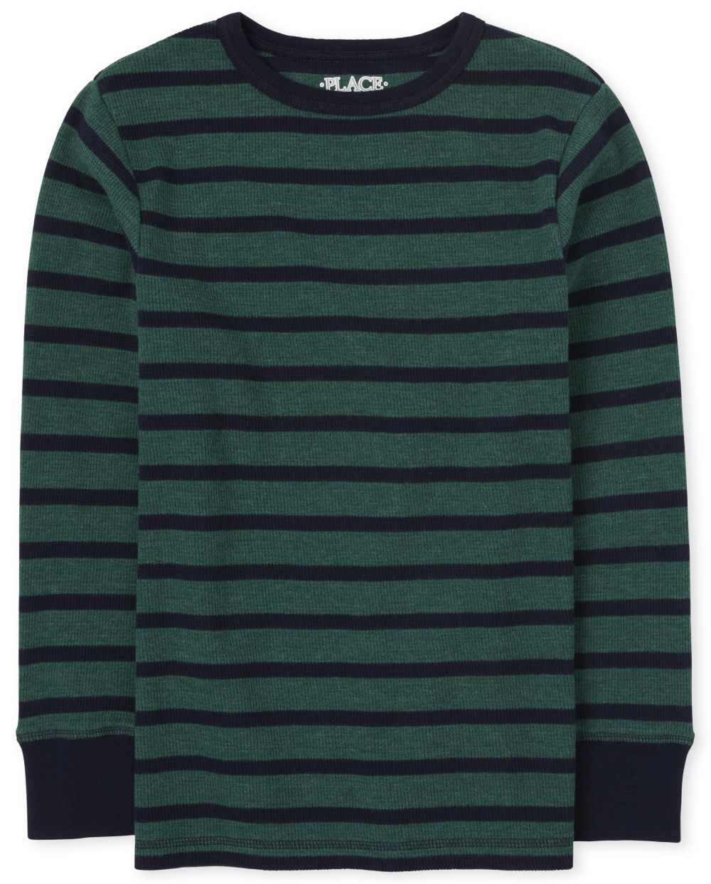 

Boys Boys Striped Thermal Top - Green - The Children's Place